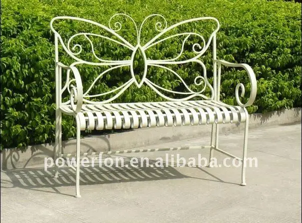 Home Hand Made Outdoor Foldable Home And Garden Leisure Furniture Metal White Bench