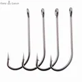 30pcs 34007 Stainless Steel Fishing Hooks Long Shank Saltwater Carp Fishhooks Size 2 0 3 0