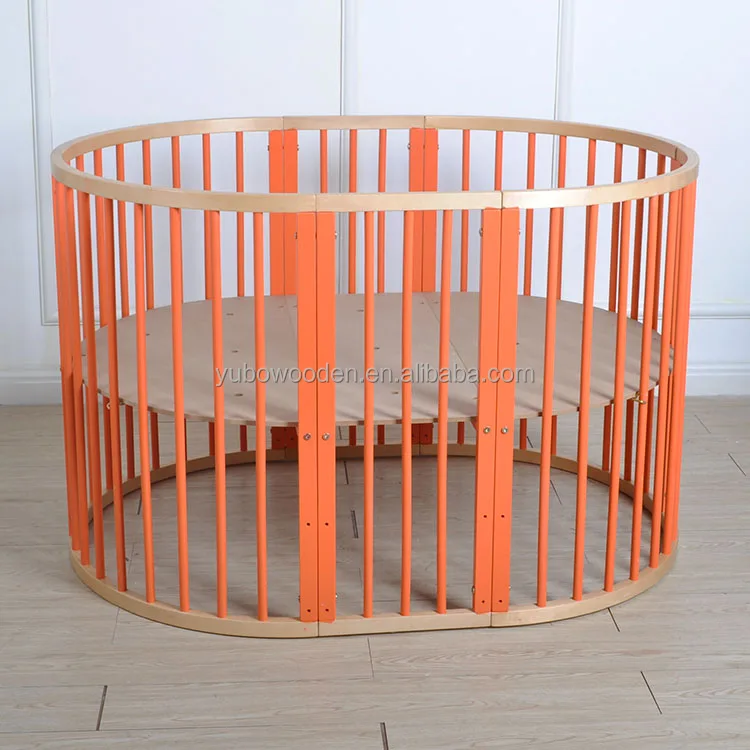 
adjustable wooden baby oval playpen in blue dealer 