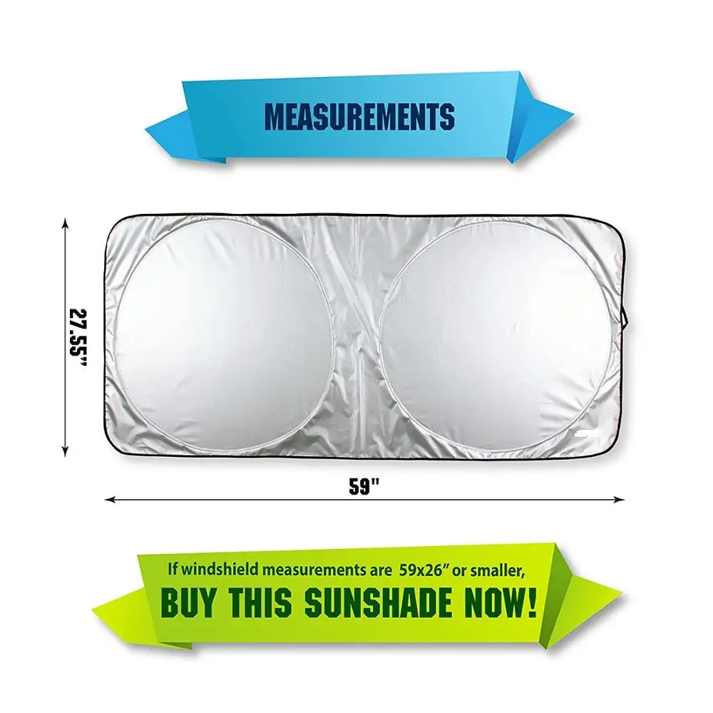 
170T 190T 210T Polyester Car Sunshade With Logo For Front Windshield Window 