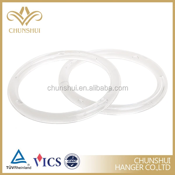 Chunshui brand Custom OEM ODM design 7cm PS material 100/Pack Clear Plastic Large Scarf Hanger Ring