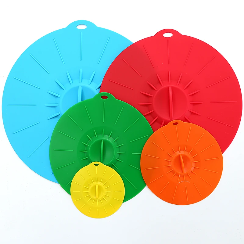Hot Selling On Line  Food Cover Silicone Suction Lid Built In Set