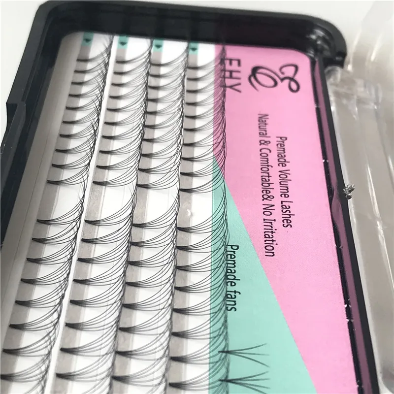 
Russian volume lashes 5D pre made fans short stem silk DD Curl eyelash extension 