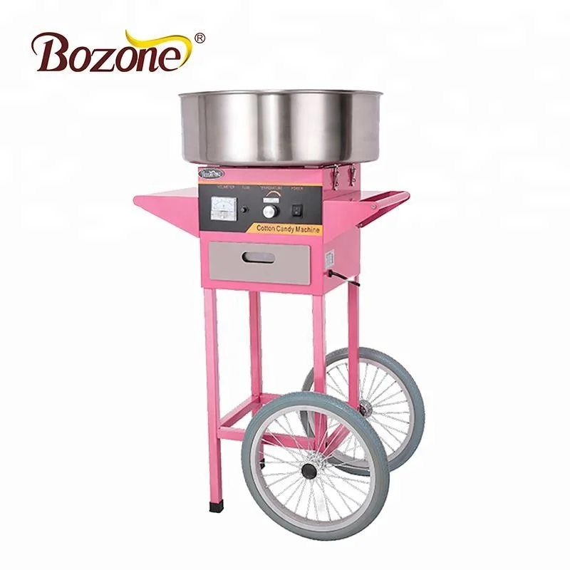 used cotton candy machine cheap automatic pink cart stand commercial thread cotton candy machine price
