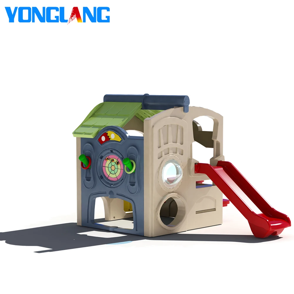 YL-36402 Custom Design Mini Toddler Children Plastic Playhouse Kids Plastic Children House Indoor Playground Set With Slide