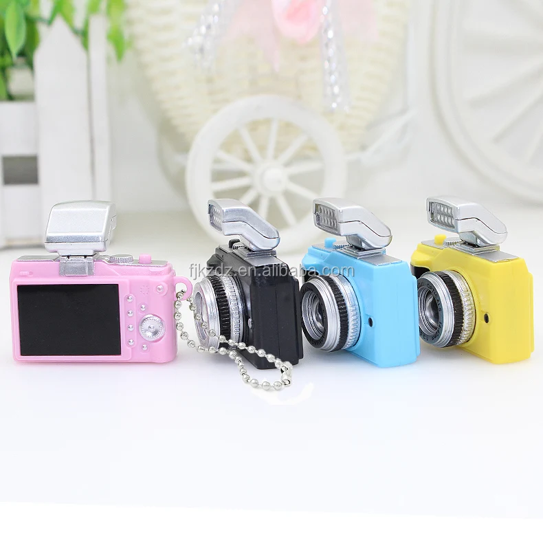 fashion mini camera shape led keychain with sound and light