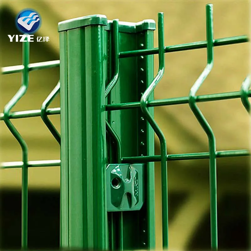 Green vinyl coated welded wire mesh fence in poland