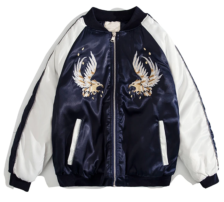 High End Customization Satin Baseball jacket xxxxl oversized sukajan japan Jacket with Embroidery varsity jackets