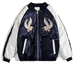 High End Customization Satin Baseball jacket xxxxl oversized sukajan japan Jacket with Embroidery varsity jackets