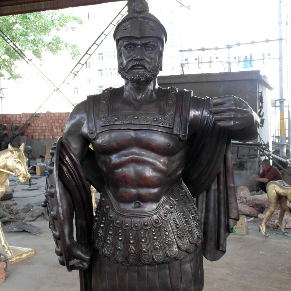 Hot sales life size Roman antique cast bronze warrior sculpture statue for outdoor decoration
