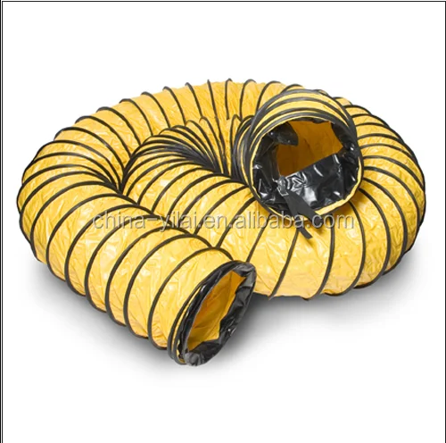 pvc laminated tarpaulin heat resistant flexible duct, warm air with hot fan