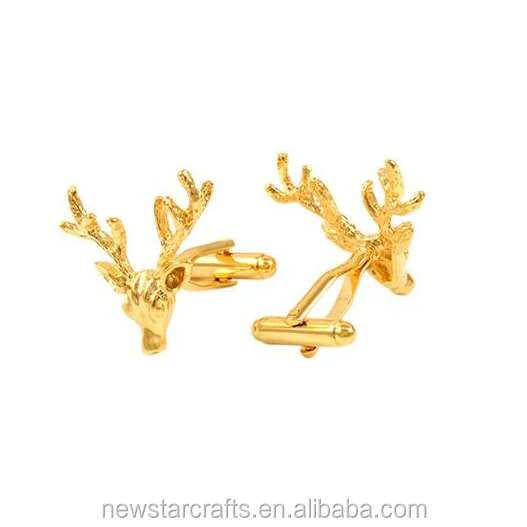 Shirt Cufflinks Wedding Silver Business Mens Wholesale Stainless Steel Crystal shinny Deer cufflinks