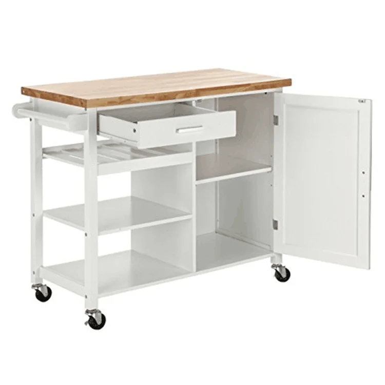 Мраморная или резиновая деревянная маленькая тележка для кухни