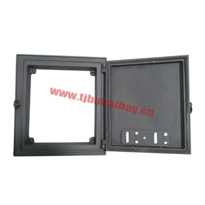 Modernist elegant design cast iron fireplace door