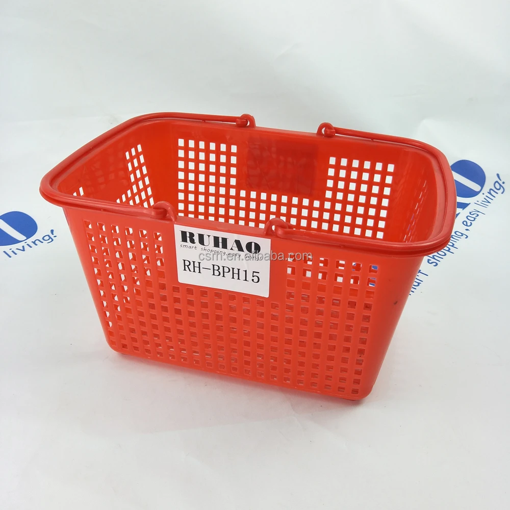 RH-BPH15 350*255*200mm 15L Mini Basket Red Color Small Plastic Shopping