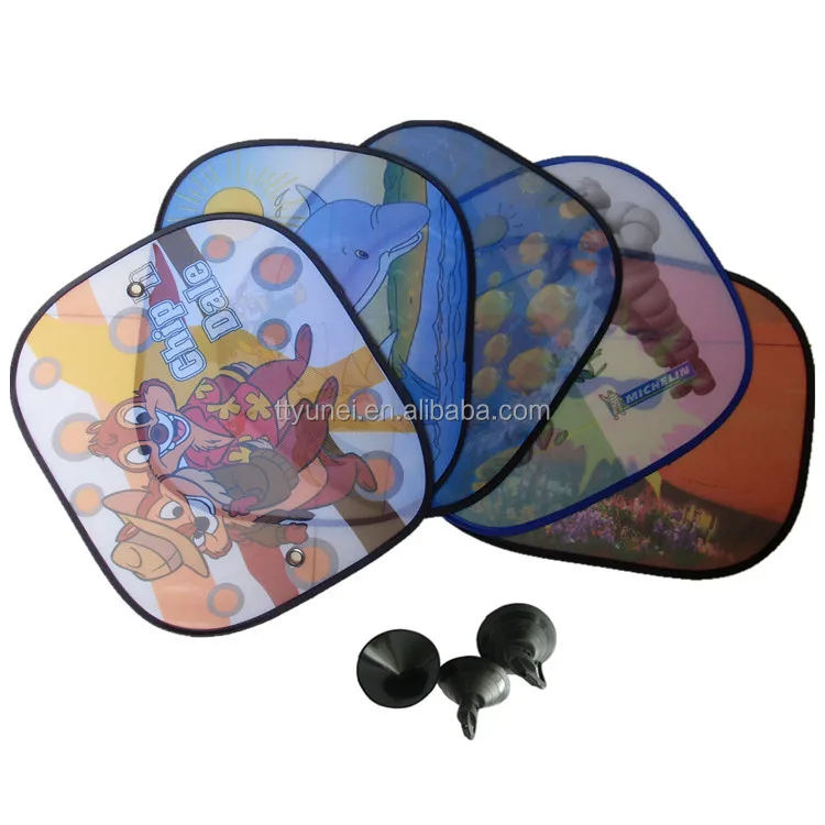 Nylon mesh suction cup car side cartoon  window baby sun shade