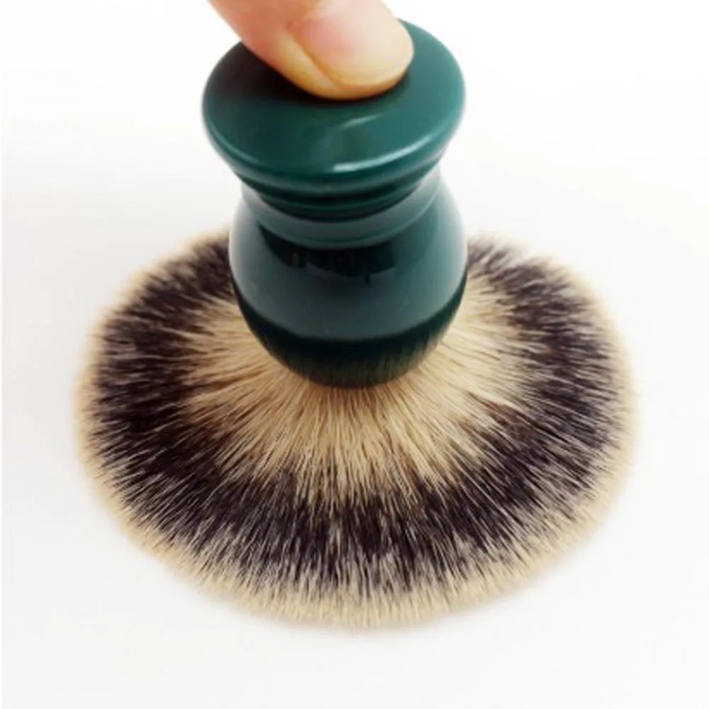 Pure synthetic hair shaving brush Private label luxury peacock green handle men shaving brushes