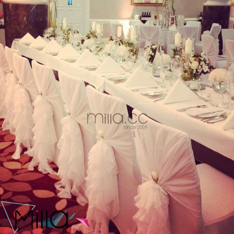 Белая оборка, свадебный стул, капюшон