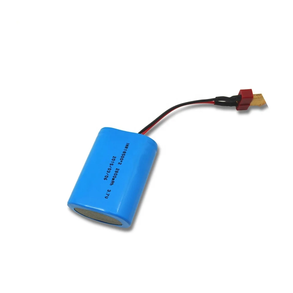 Rechargeable li ion battery 18500 2p 3.7v pack 2800mAh