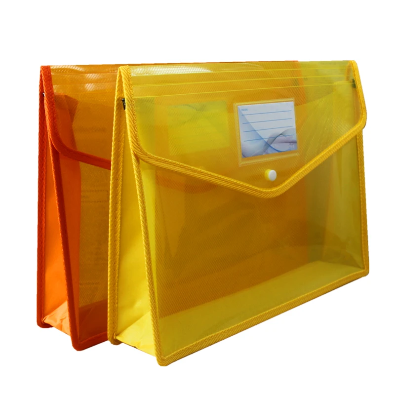 
a4 button document holder envelope plastic clear folder 