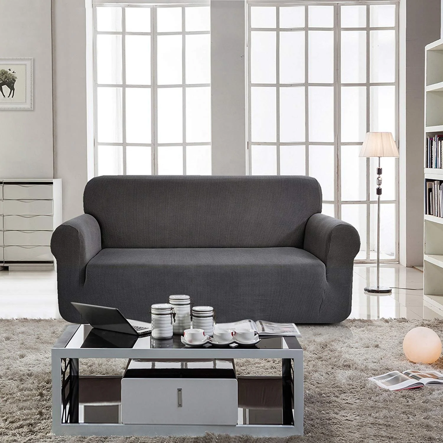 Jacquard Stretch Sofa Cover Sofa Slipcover Elastic Sofa Furniture Cover Protector