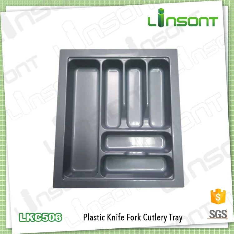 Linsont new hardware products Advanced plastic cutlery set kitchen cabinet plastic tray for fork