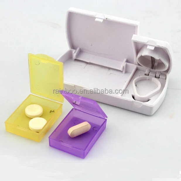 plastic cheap travel pill box and pill cutter for promotion