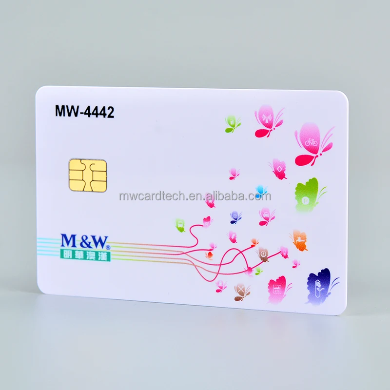 Wholesale Blank SLE4442 FM4442 Smart Chip Card White card Contact printing card