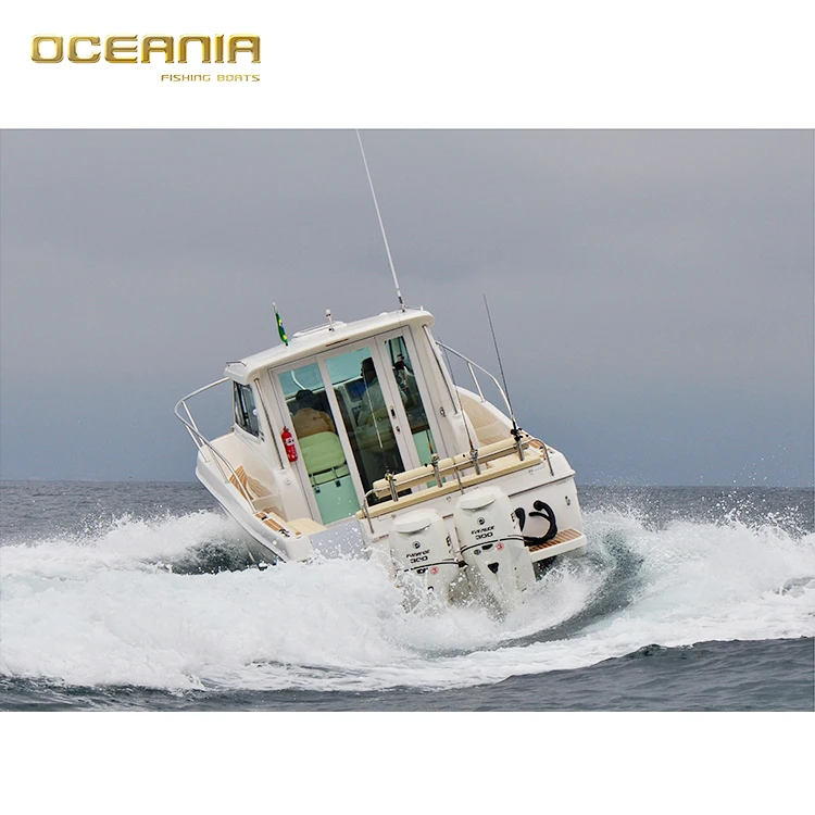 9.7m Luxury Yacht Cabin Cruiser Boats Lifestyle Fiberglass Fishing Boat for Sale