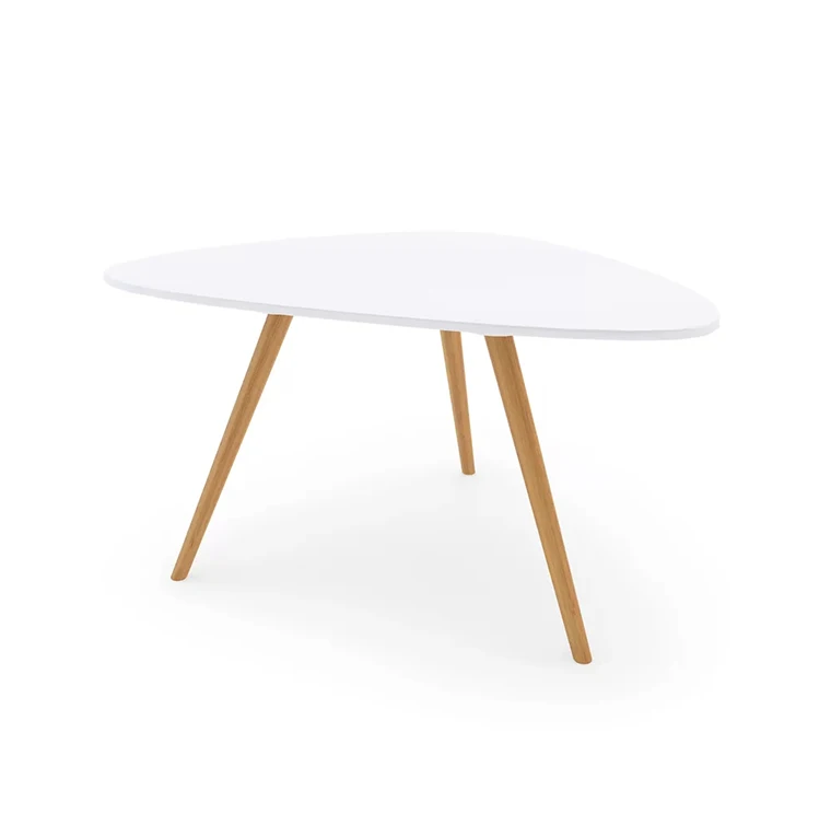 
white triangle smart coffee table set with MDF top 
