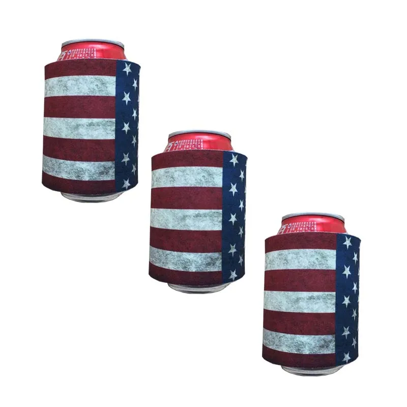 EDIOM Wholesale Eco-friendly White Blank Neoprene Snap Wrap Beer Bottle Cooler