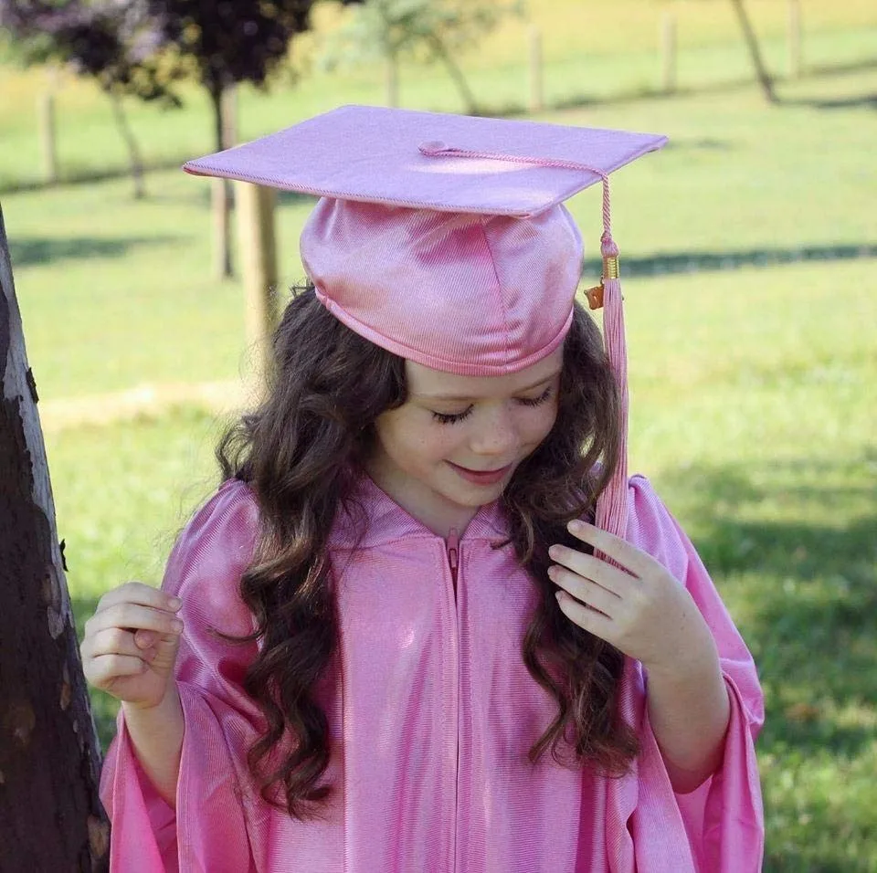Shiny Kids graduation gown and caps