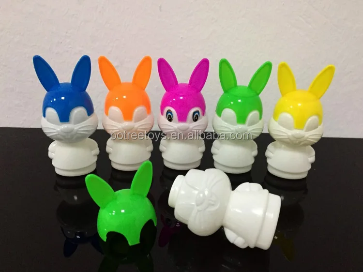 
Cartoon Rabbit Candy Dispenser Bottle Blowing Bunny Toys for Packaging 