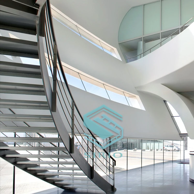 DIY стали древесины изогнутая лестница индивидуальные изогнутая лестница Простой дизайн дома лестницы