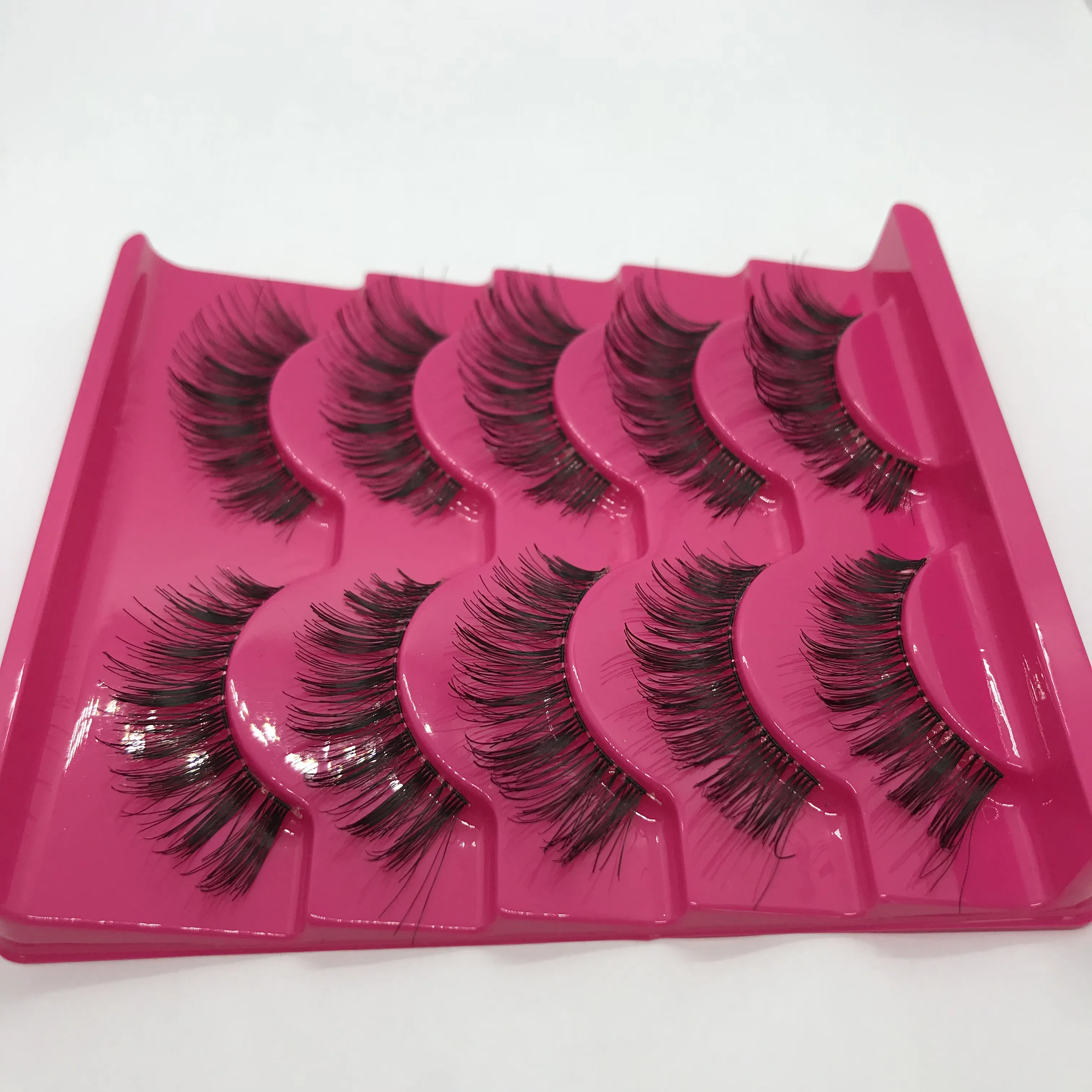 
Cheap Price 5 Pairs Strip lashes Synthetic Silk False Eyelash Natural False Eyelashes Long 