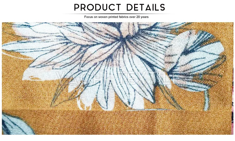 100% rayon crepe fabric printed with flowers