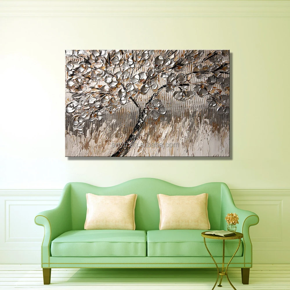 Hand Painted Canvas Oil Painting with Knife Style Flower