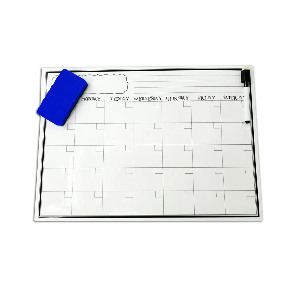 
High Quality Household Dry Erase Flexible Magnetic Calendar Sheet for Refrigerator 