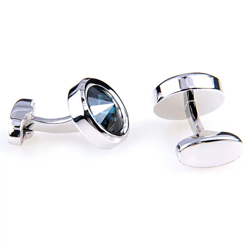 Elegant Shiny  Dark Green  Crystal Circular Cufflinks Wedding Cufflinks for Men