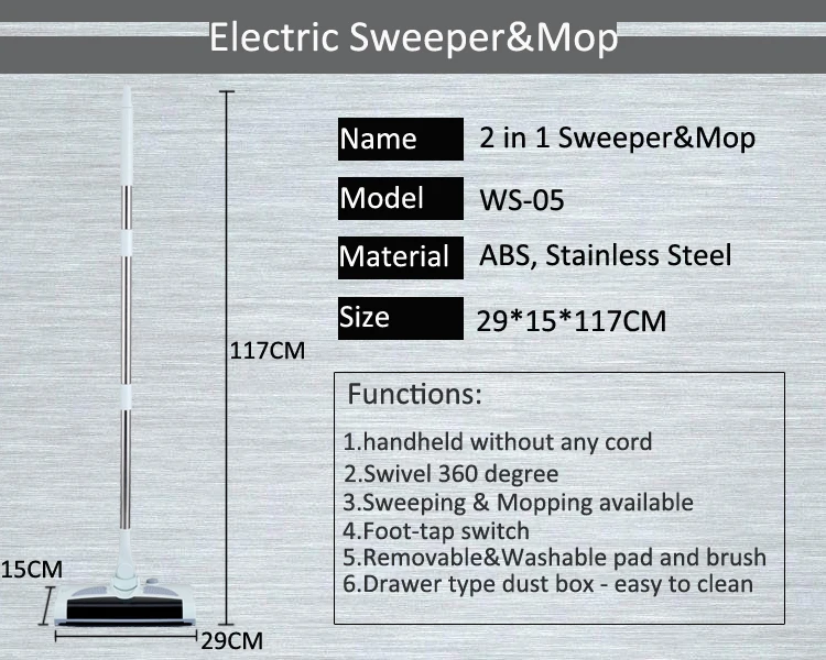 Electric 2 in 1 sweeper mop 1