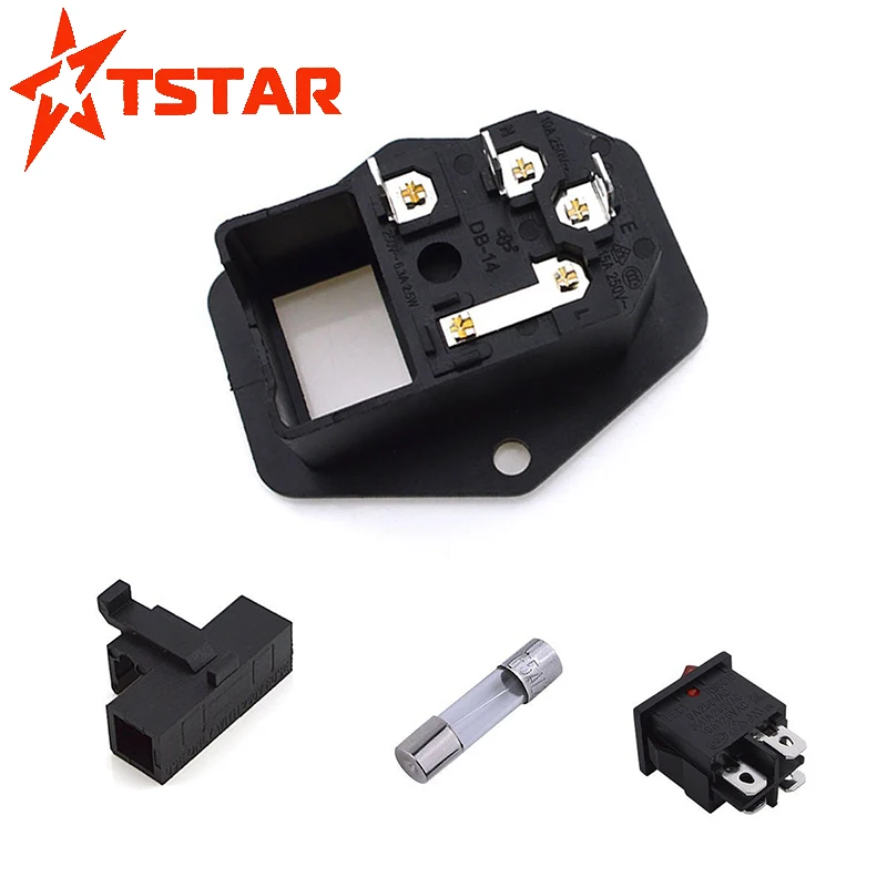 10A 250V Inlet Module Plug Fuse Switch 3 Pin ON/OFF Power Socket IEC320 C14 for game machine accessories