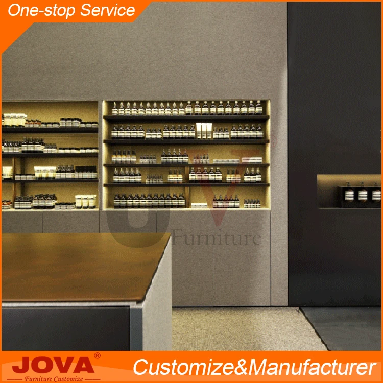 LED lighting perfume store display shelf stands rack cabinet showcase for cosmetic shop counter design