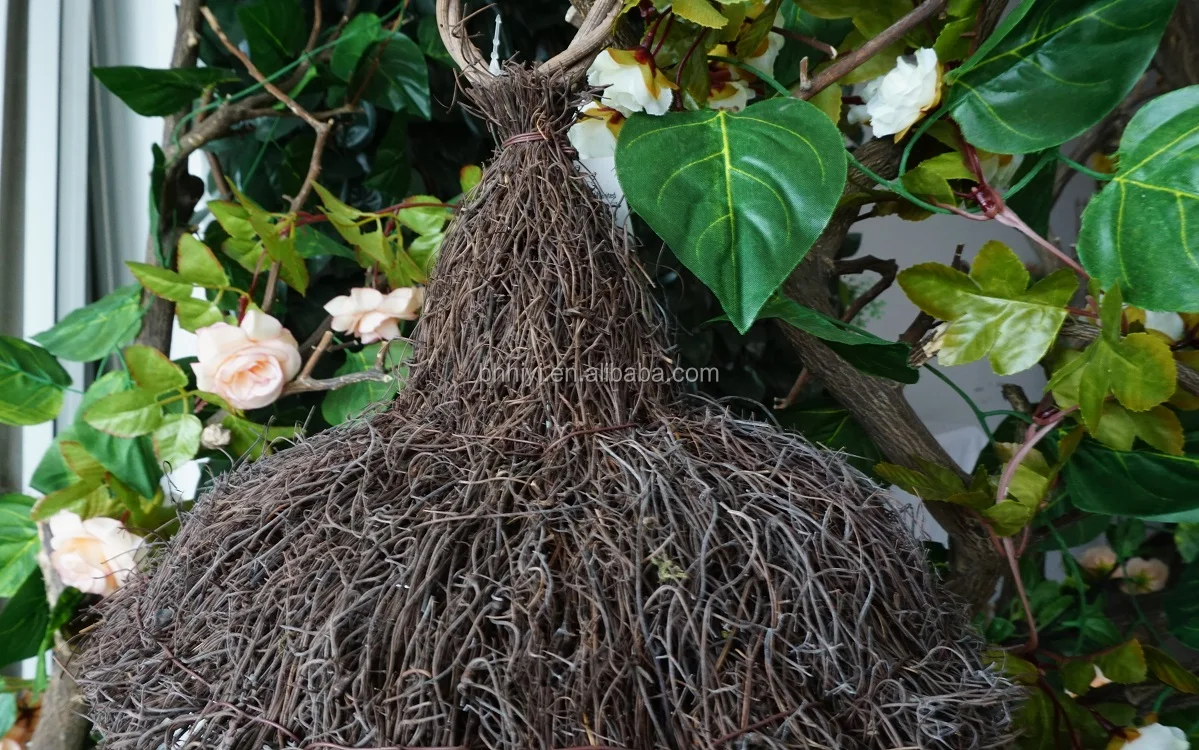 Wholesale Natural Handmade Moss Rattan Hanging Bird House Cage Hut Nest For Wild Bird Resting Place Roosting Pocket Outside