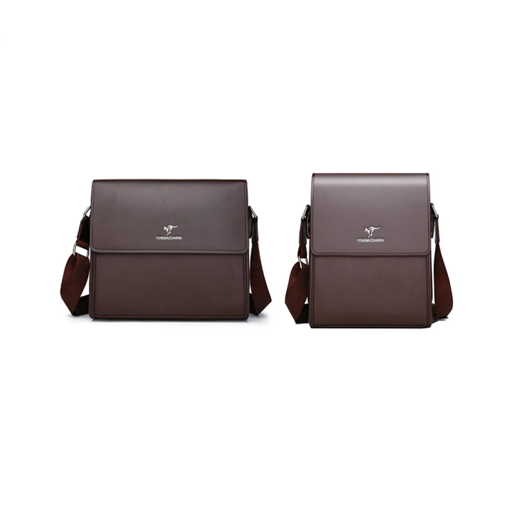 2020 high quality soft leather custom print logo waterproof messenger bag shoulder bag for men