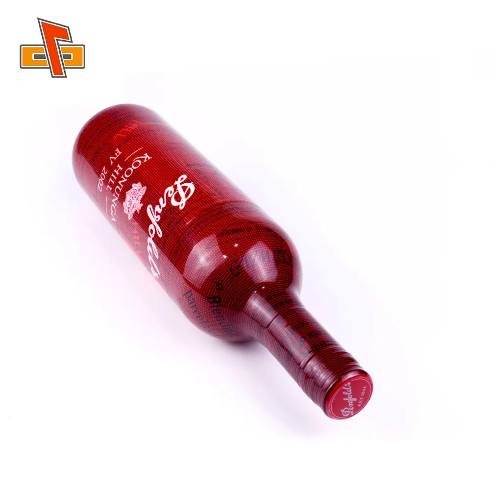 Custom PET Heat Shrink Sleeve Wrap Label Glossy Shining Film For France Dry Red Wine Glass Bottle