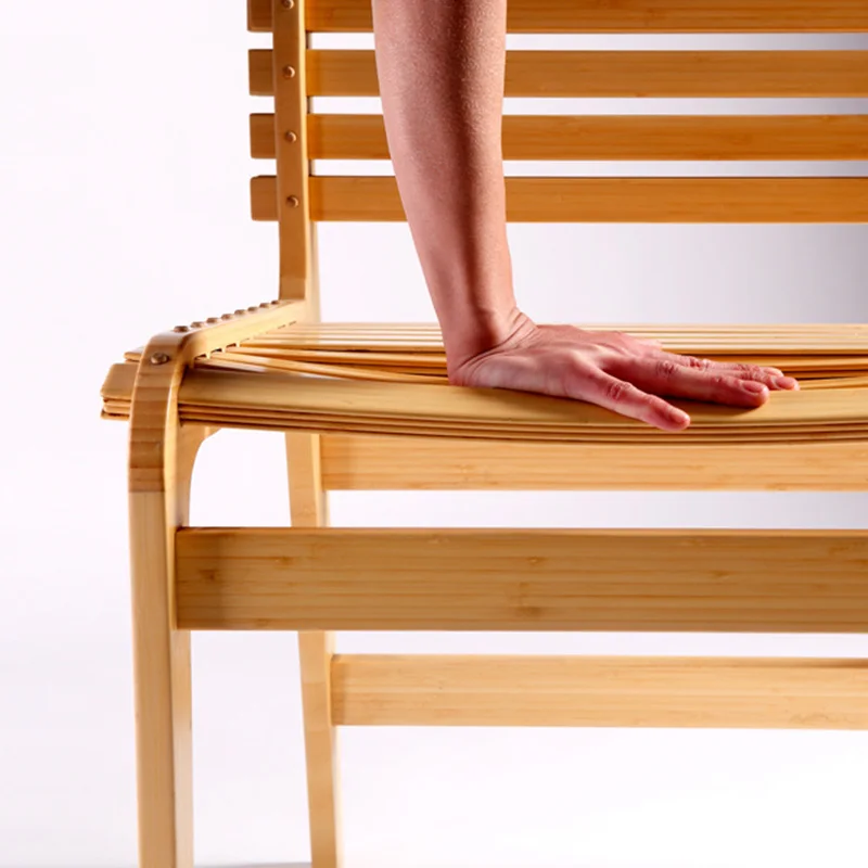 Creative flexible bamboo chair wood dining chairs