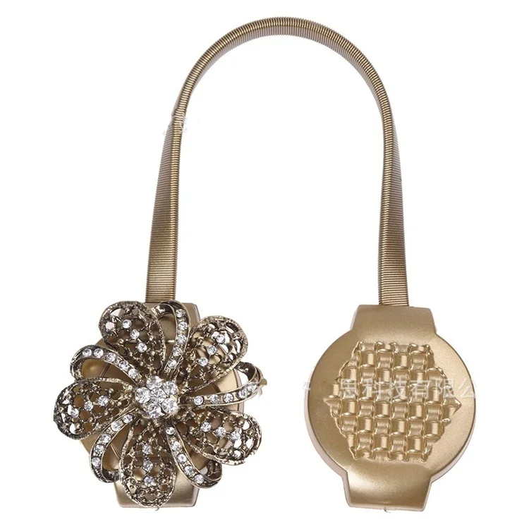
Crystal Flower Home Decorate Magnetic Window Buckle Curtain Clip 