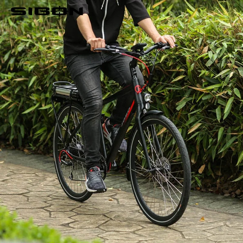 SIBON B0510169 black CE 250w lithium battery integration fork disc brake brushless motor 7 speed buy electric bike in china