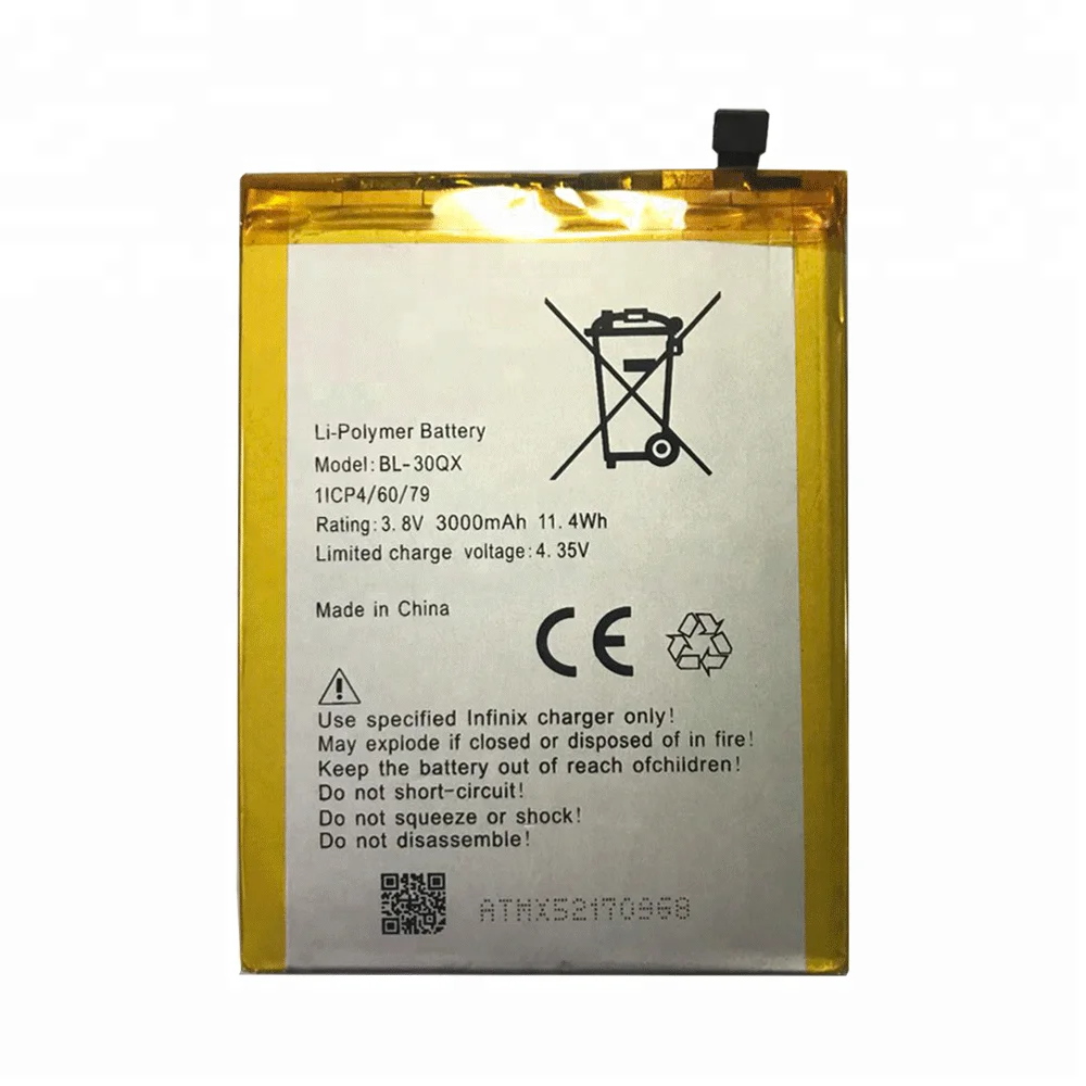 3.8V 3000mAh BL-30QX Mobile Phone Battery For Infinix X521 BL 30QX BL30QX Battery