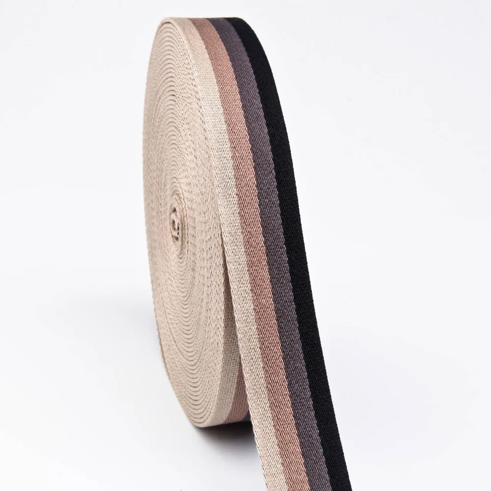 1.5 Inch High Quality Woven Colored Stripe Cotton Webbing